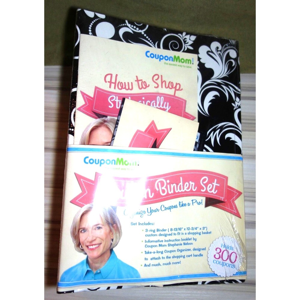 Coupon Mom!  Coupon Binder and EXTRAS Holds 300 Coupons Set NIP - B&W Damaske